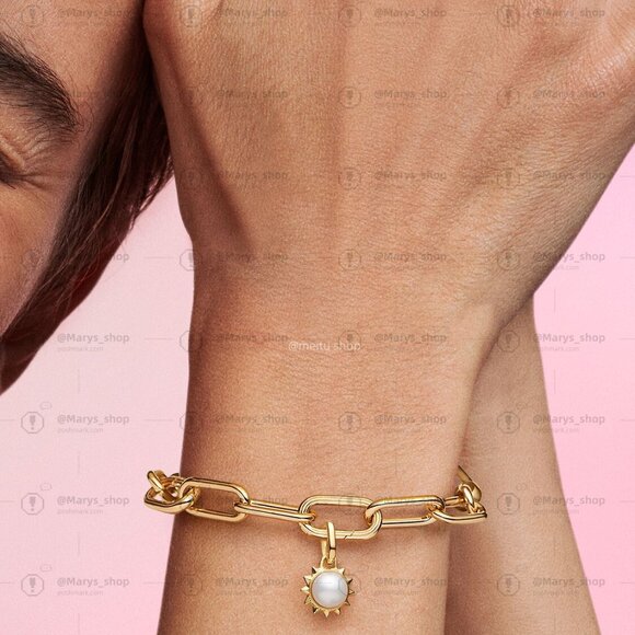 Pandora ME Treated  Cultured Pearl Sun Mini Dangle Charm - Picture 4 of 5